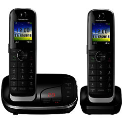 Panasonic KX-TGJ322EB Digital Cordless Phone with Nuisance Call Control and Answering Machine, Twin DECT